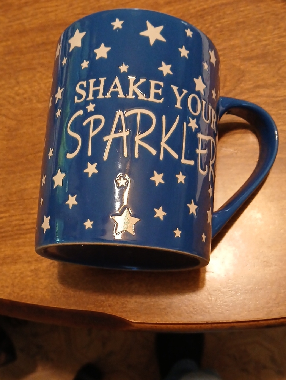 Blue 'Shake Your Sparkler' Star Stonewear Mug